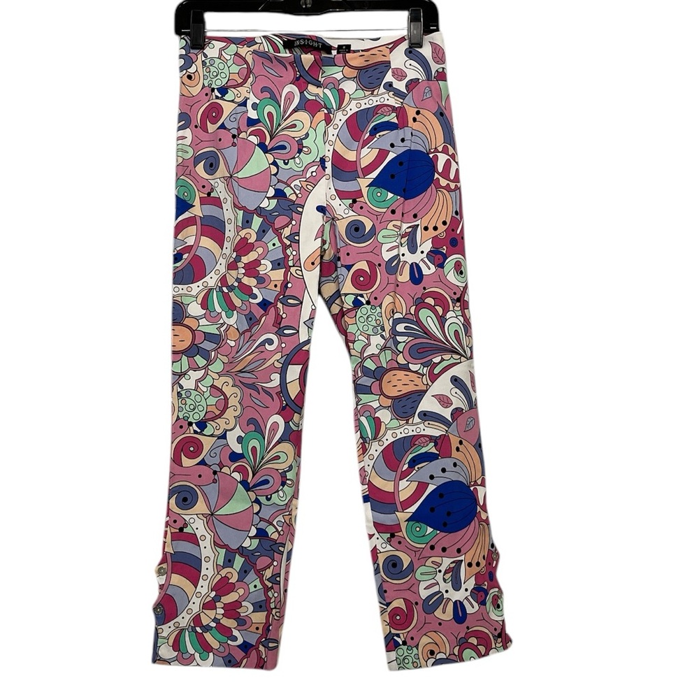 Vintage Insight Colorful Paisley Capri Hot Pants